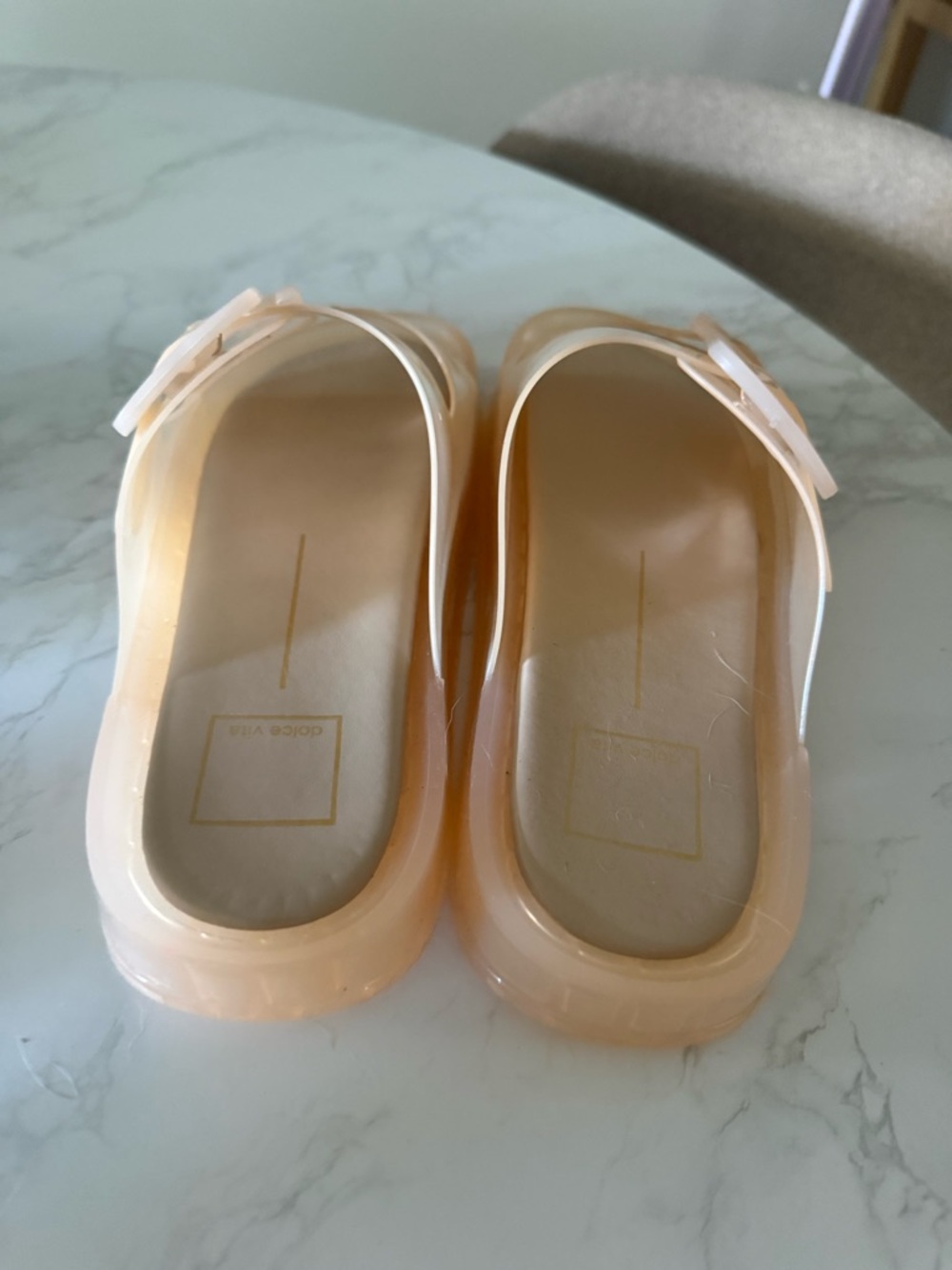 NEW IN BOX: Dolce Vita Julio Sandals, Praline Vinyl Double-Buckle Slide Sandals - Picture 6 of 11